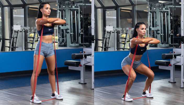 Otu ndị na-eguzogide Banded Front Squat
